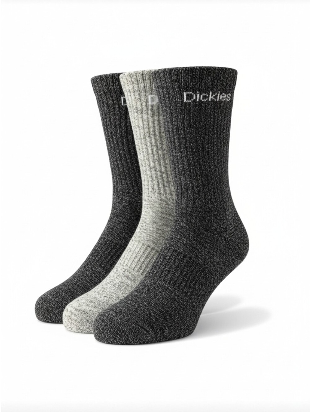 Dickies Mens Wool Blend Crew Work Socks NWT Size 8-12 Charcoal